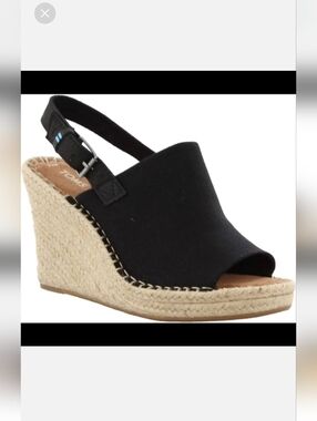 TOMS Women's Monica Black Wedge Sandals